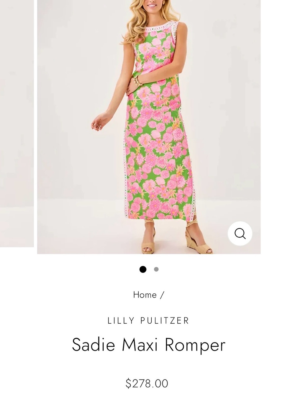 NWT Lilly Pulitzer Sadie Romper Pink & Green Floral size 2. Classy chic - Picture 6 of 11